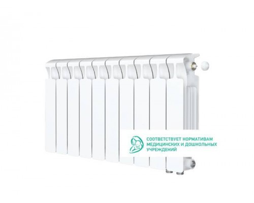 Rifar Monolit Ventil 350 10 секций, нижнее правое подключение (белый)