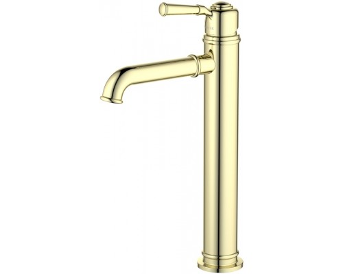 AQ1504PG КЛАССИК смеситель для раковины высокий 235, без донного клапана, полир. золото AQ1504PG