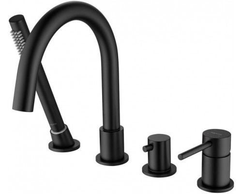 AQ1348MB ЕВРОПА смеситель на борт ванны на 4 отв., матовый черный AQ1348MB