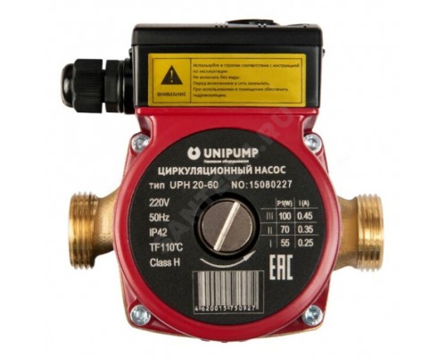 Насос циркул ГВС UPН 20-60 130 PN10 230В в/к Unipump 21725