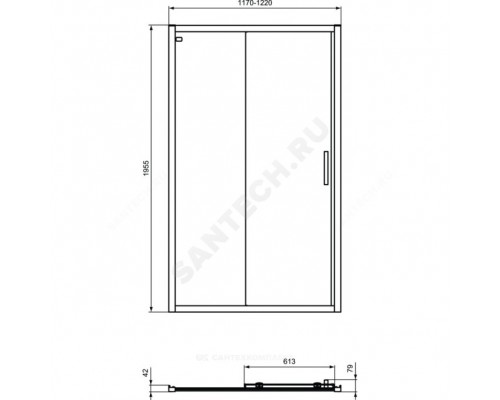 Дверь душевая CONNECT 2 130 бел 6мм Ideal Standard K968501