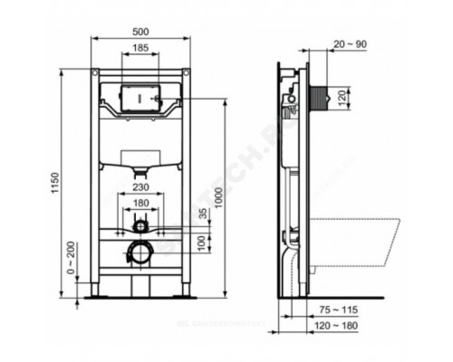 Система инсталл CONNECT б/о унитаз+б/кн сид дюр микр Ideal Standard E8822301PC15