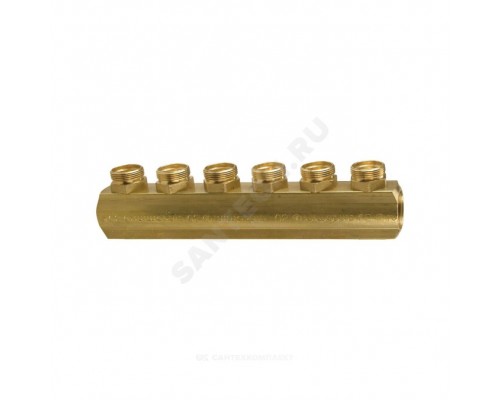 Коллектор лат 1 1/4" м/м 4в база 18 н/р 50мм Giacomini R551SY044