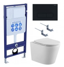 SET AQUATEK ВЕГА cmp-017 (рама AQUATEK Standard INS-0000012 с клавишей KDI-0000017 и крепежом KKI-0000002+унитаз ВЕГА AQ1904-00 с тонким сиденьем sc SET AQUATEK ВЕГА cmp-017