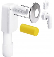 452452 Сифон скрыт. монтажа (гидрозатвор) для подключ. стиральной или посудомоечной машин D = 40/50, вертик. отвод, белый/нерж. сталь, модель 5635.7 452452