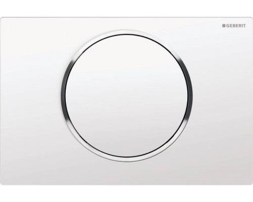 115.758.KJ.5 Смывная клавиша Geberit Sigma10 смыв/стоп к 111.300/350/361/362/380/390/796, белые/глянцевый хром 115.758.KJ.5