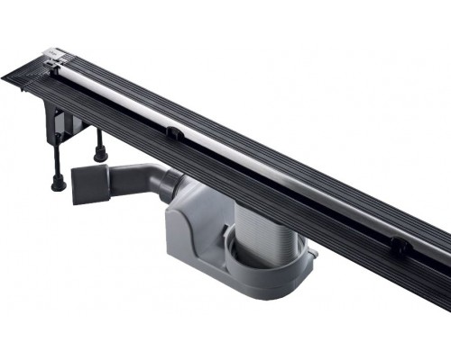 704360 Advantix Vario Set душевой лоток 300-1200мм (пластик),высота 95–165мм, с дизайн-вставкой, заглуш, опорами, сифоном, глянц. хром, модель 4965.21 704360