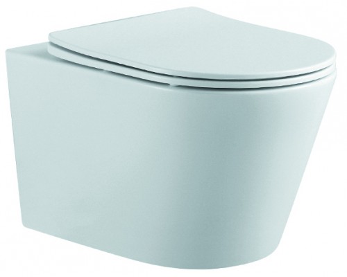 AQ1905-MW ВЕГА Унитаз подвесной безободковый 525360320мм, тонкое сиденье с механизмом плавного закрывания, крепеж, цвет матовый белый AQ1905-MW