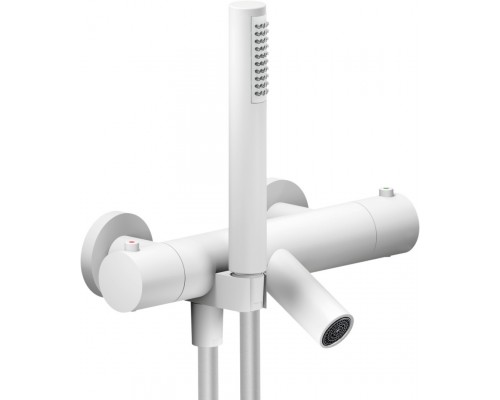 LV00010/2WM LIVE термостатический смеситель для ванны с ручным душем матовый белый LV00010/2WM