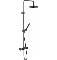 VE125030/50FLP VELIS термостатическая душевая система, верхний душ 20 см, глянцевый черный VE125030/50FLP