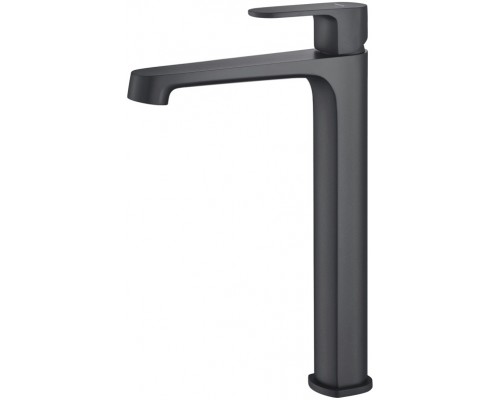 AQ1204MB ОБЕРОН смеситель для раковины высокий 240, без донного клапана, матовый черный AQ1204MB