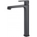 AQ1204MB ОБЕРОН смеситель для раковины высокий 240, без донного клапана, матовый черный AQ1204MB