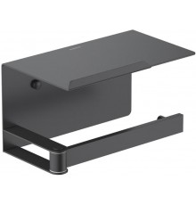 AQ4929MB ЛИБРА бумагодержатель с полкой, матовый черный AQ4929MB