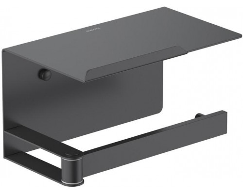 AQ4929MB ЛИБРА бумагодержатель с полкой, матовый черный AQ4929MB
