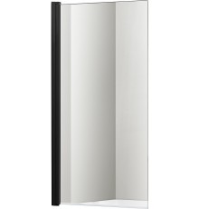 AQ DEL SBA 08015BL Шторка на ванну, одноэлементная, поворотная 800X1500 профиль черный, стекло прозрачное AQ DEL SBA 08015BL
