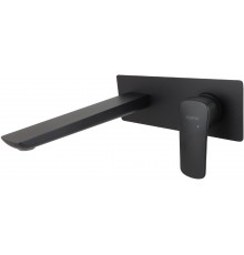 AQ1013MB ВЕГА смеситель для раковины настенный (внешняя и скрытая часть), матовый черный AQ1013MB