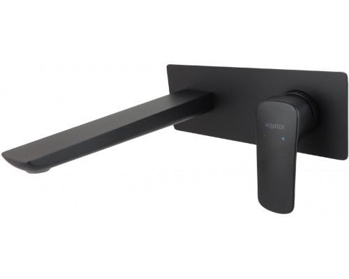 AQ1013MB ВЕГА смеситель для раковины настенный (внешняя и скрытая часть), матовый черный AQ1013MB