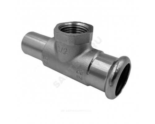 Тройник нерж AISI316L Дн28х28х3/4" Ру16 пресс/ВР/труба Inoxpres RM 189304028MF