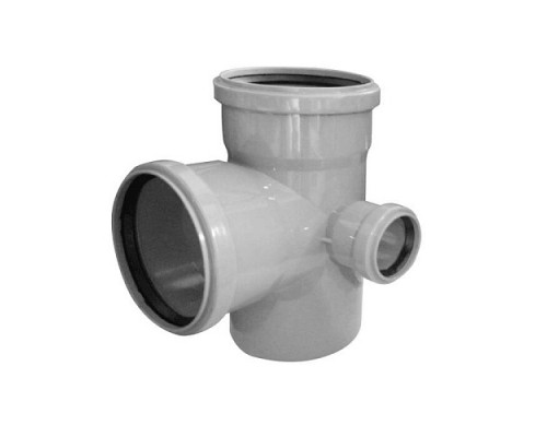Крестовина PP-H 2-пл сер б/н Дн110х110х50х87,5гр лев в/к VALFEX 28111150 Крестовина PP-H 2-пл сер б/н Дн110х110х50х87,5гр лев в/к VALFEX 28111150