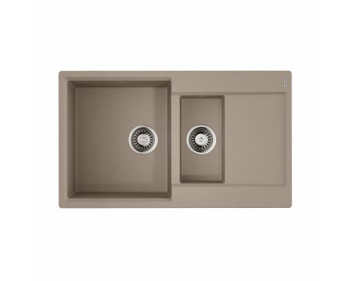 Мойка, OMOIKIRI, Daisen, шгв 860-510-215, отверстия для смесителя-6 промаркированных, чаши-2, цвет-бежевый