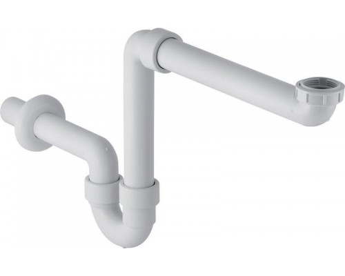 151.107.11.1 Сифон U-образный, компактная модель, горизонтальный выпуск, Альпийский белый 151.107.11.1