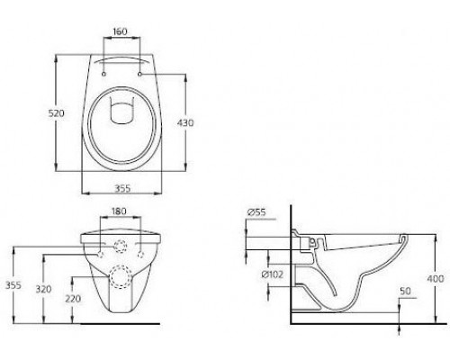 W740601 Eurovit Унитаз подвесной W740601