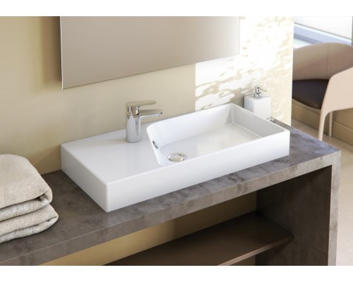 RYTHMIK EXP112-00 Подвесная раковина-столешница Ш80Г37 см. Одно отверстие для смесителя. EXP112-00