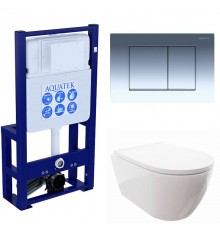 SET AQUATEK ПОЛАРИС (рама AQUATEK Standard INS-0000016+унитаз ПОЛАРИС AQ0700-00 с тонким сиденьем soft-close+панель KDI-0000010 SET AQUATEK ПОЛАРИС-010