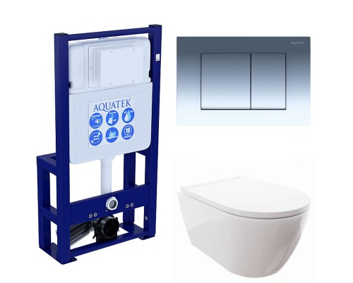 SET AQUATEK ПОЛАРИС (рама AQUATEK Standard INS-0000016+унитаз ПОЛАРИС AQ0700-00 с тонким сиденьем soft-close+панель KDI-0000010 SET AQUATEK ПОЛАРИС-010