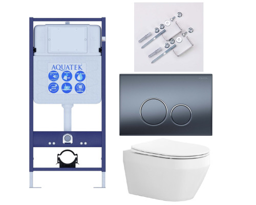 Комплект инсталляции с унитазом 4 в 1 AQUATEK ЛЕЯ Т-035 Tornado ЛЕЯ Т-035