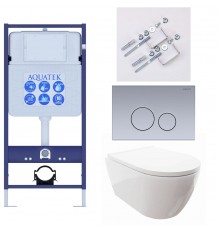 SET AQUATEK ПОЛАРИС (рама AQUATEK Standard INS-0000012+унитаз ПОЛАРИС AQ0700-00 с тонким сиденьем soft-close+ крепеж KKI-0000002 +панель KDI-0000036) SET AQUATEK ПОЛАРИС-036 4в1