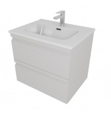 AQ77060-LG Комплект мебели: Тумба 60см ВЕГА с раковиной AQ0460-00, 2 ящика, цвет серый туман AQ77060-LG