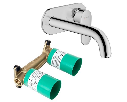 71576000S Set HG Vernis Blend смеситель для раковины из стены (71576000+13622180) 71576000S