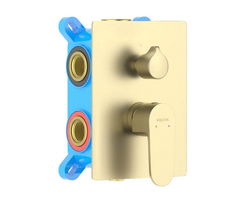 AQ1247BG ОБЕРОН смеситель для ванны 3 режима (внешняя и скрытая часть), шлиф. золото AQ1247BG