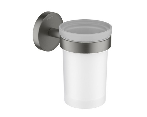 AQ4104BGM ЕВРОПА стакан с держателем, оружейная сталь (шлиф. черный хром) AQ4104BGM