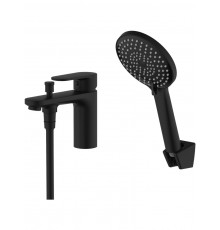 AQ1844MB НИКА смеситель врезной на борт ванны на 1 отв., матовый черный AQ1844MB