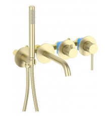 AQ1344BG ЕВРОПА смеситель для ванны встроенный (внешняя и скрытая часть), шлиф.золото AQ1344BG