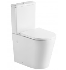 AQ1273ST-00 ОБЕРОН Унитаз напольный безободковый TORNADO с бачком 600365810мм, горизонтальный выпуск, тонкое сиденье с механизмом sc, крепеж AQ1273ST-00