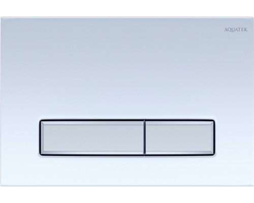 KDI-0000022 (009A-1) Панель смыва Slim Белая глянец (клавиша прямоугольная, никель ) KDI-0000022