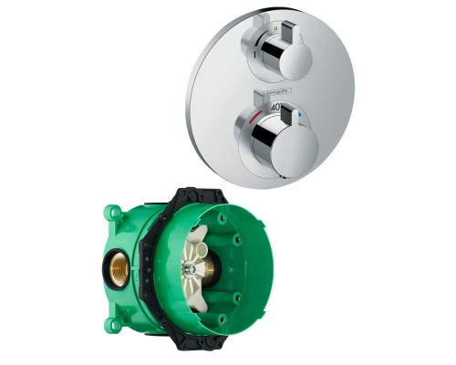 15758000S Set HG Ecostat S термостатический смеситель для душа (15758000+01800180) 15758000S