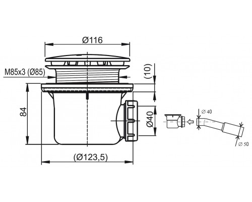 сифон для поддона Profesional 90 хром X01309