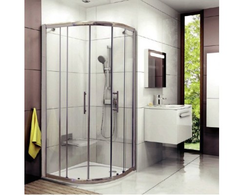 XP2CP4-90 блестящий + транспарент, душевой уголок полукруглый, раздвижной X3B270C00Z1C