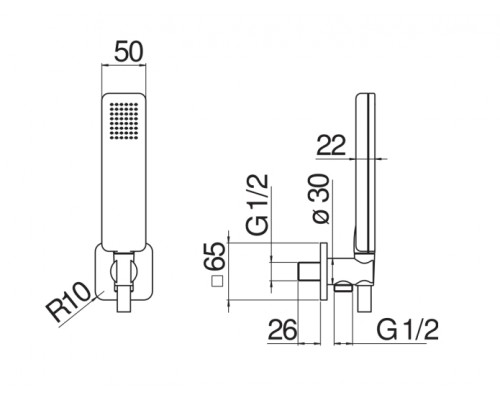 AD146/31CR душевой набор с шланговым подсоединением AD146/31CR