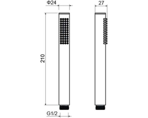 Ручной душ Aquanet Европа 1jet матовый черный AQ2002MB