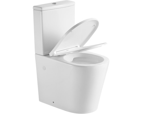 AQ1273ST-00 ОБЕРОН Унитаз напольный безободковый TORNADO с бачком 600365810мм, горизонтальный выпуск, тонкое сиденье с механизмом sc, крепеж AQ1273ST-00