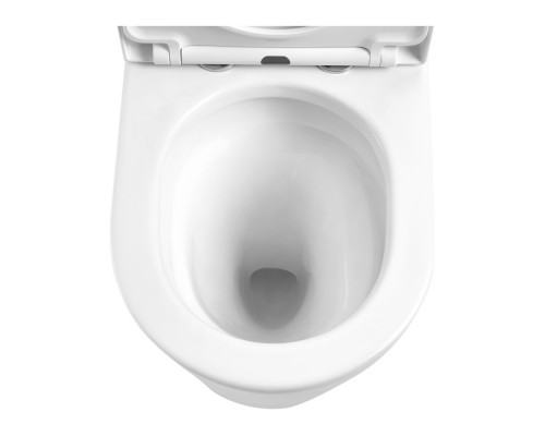 AQ1273ST-00 ОБЕРОН Унитаз напольный безободковый TORNADO с бачком 600365810мм, горизонтальный выпуск, тонкое сиденье с механизмом sc, крепеж AQ1273ST-00