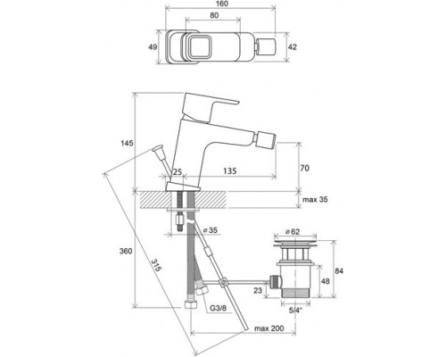 Смеситель для биде TD 055.00 X070067