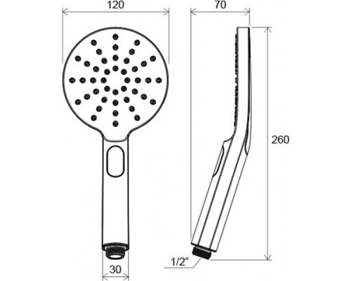 Душевая лейка 3-хрежимная 120 мм 956.00 X07P233