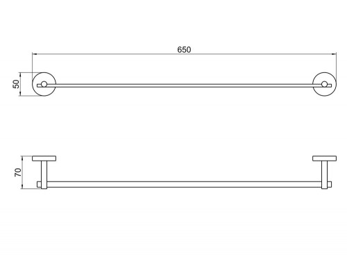 AQ4614BGM БЕТТА полотенцедержатель 600 мм, оружейная сталь (шлиф. черный хром) AQ4614BGM