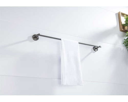 AQ4614BGM БЕТТА полотенцедержатель 600 мм, оружейная сталь (шлиф. черный хром) AQ4614BGM